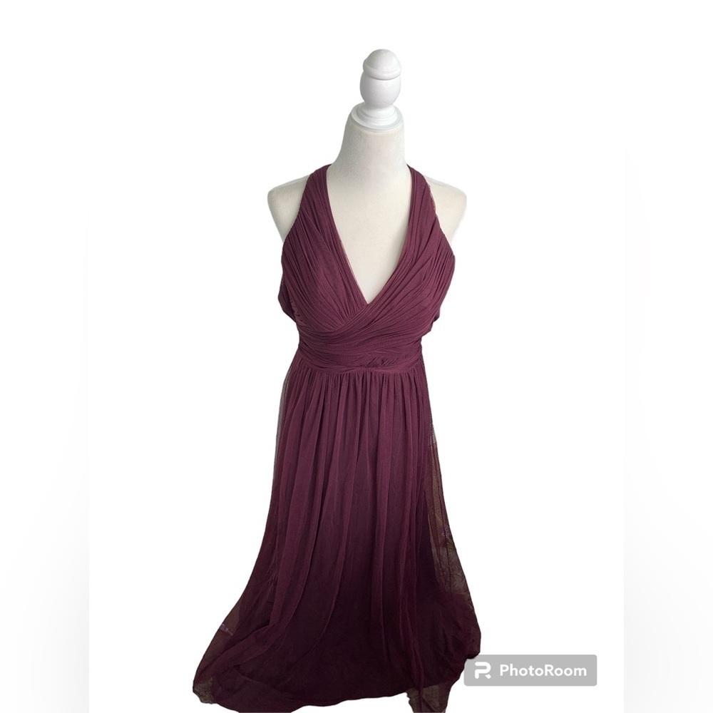 BHLDN Anthropologie Hitherto Fleur Purple Bridesmaid Dress sz 2